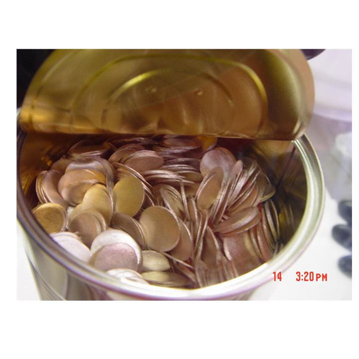 Chip de litio de grado de batería con pureza del 99,9 % Chip/lámina de metal de litio para celdas de botón