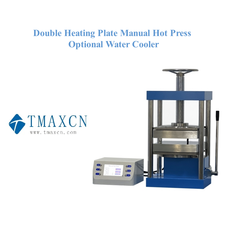 Prensa manual de doble placa calefactora con enfriador de agua opcional